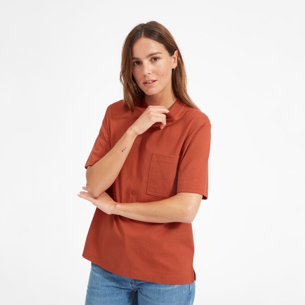 ISO Everlane Oversized Pocket Tee Rust